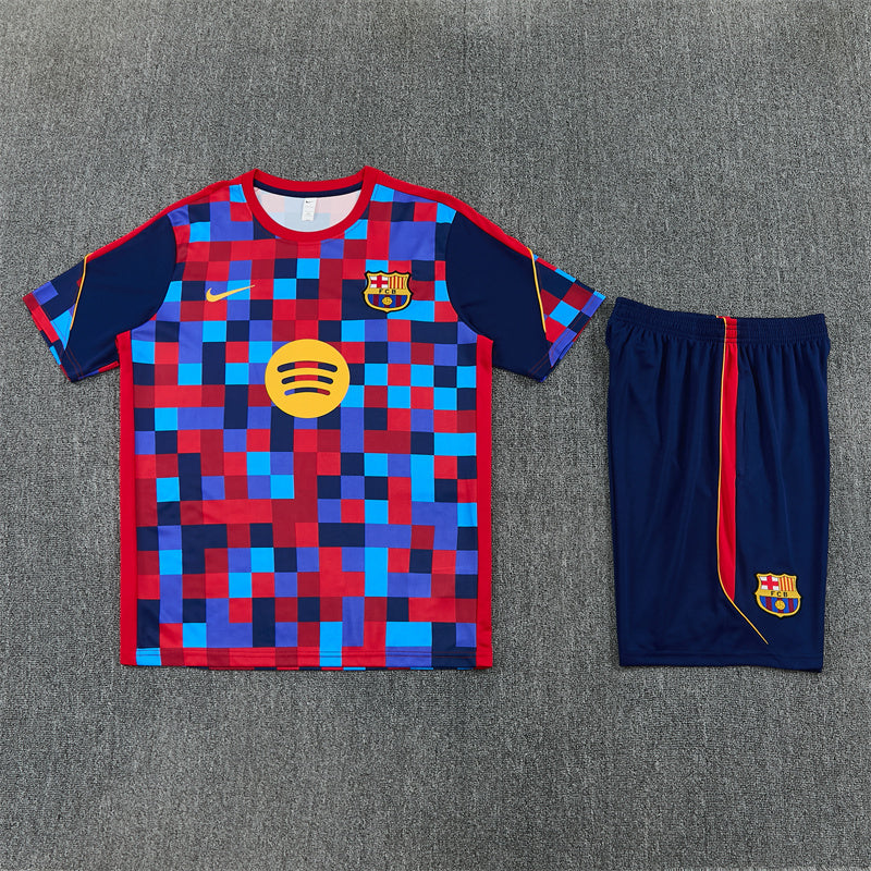 Barcelona Shorts Set-Red and Blue