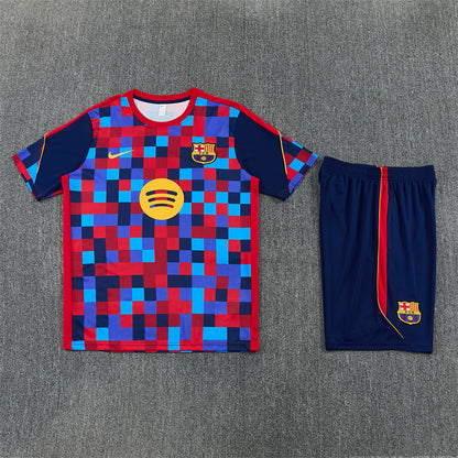Barcelona Shorts Set-Red and Blue