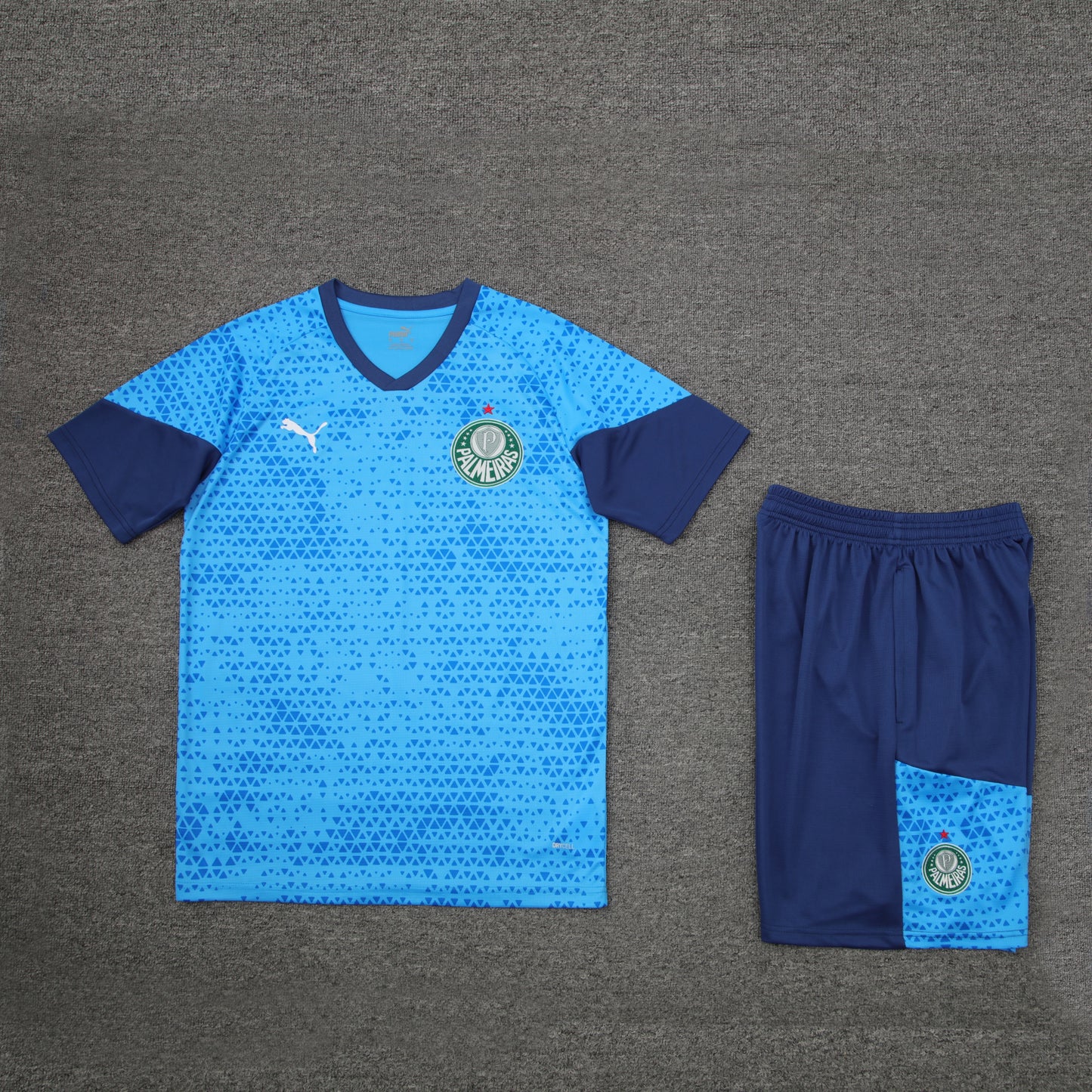 Palmeiras Shorts Set-Blue and Dark Blue