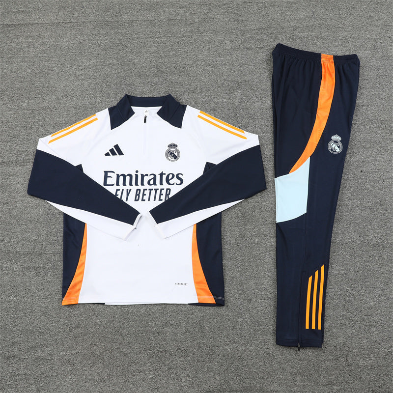 Real Madrid Tracksuit-White and Black