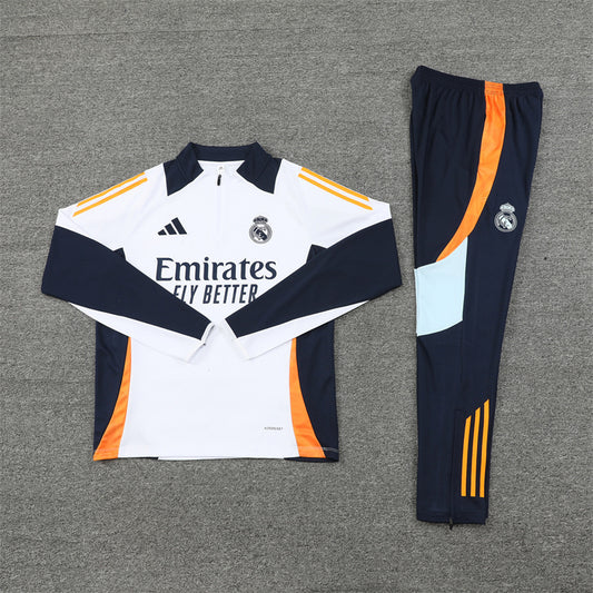 Real Madrid Tracksuit-White and Black