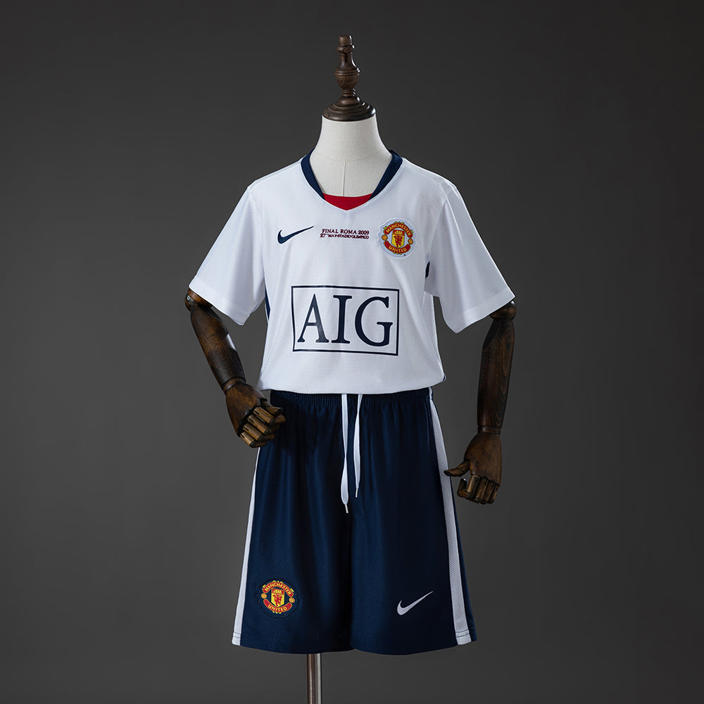 M-U 08/09 Away (UEFA Champions League) Retro Kids Kit