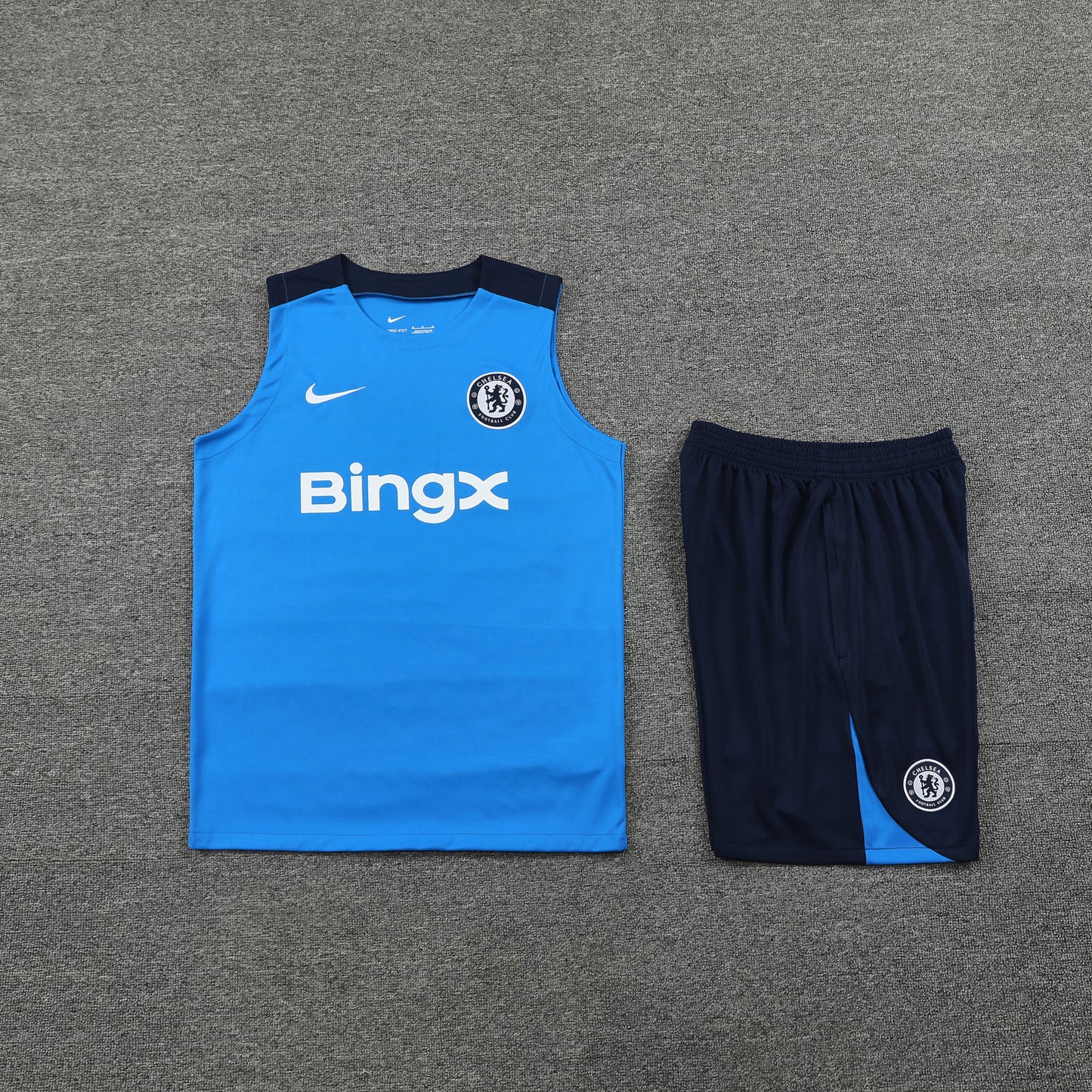 Chelsea Vest Set-Blue and Navy Blue