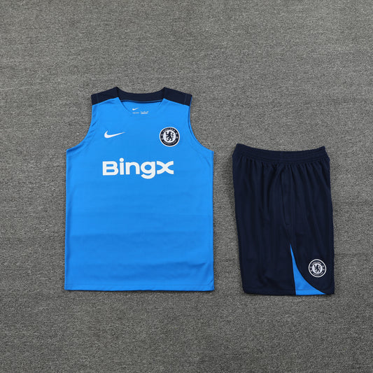 Chelsea Vest Set-Blue and Navy Blue