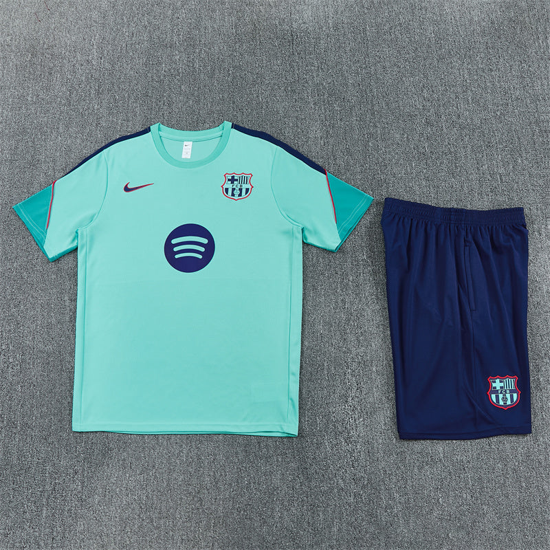 Barcelona Shorts Set-Mint Green and Navy Blue