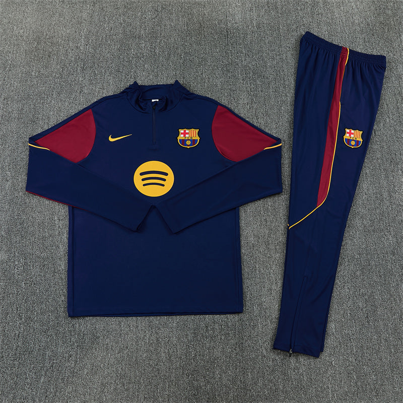 Barcelona Tracksuit-Navy Blue and Maroon