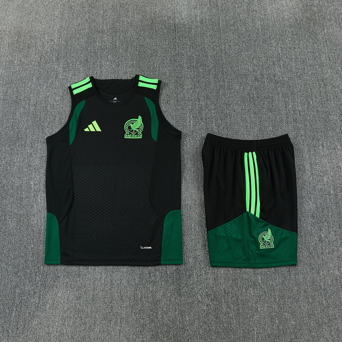 Mexico Vest Set-Black and Dark Green