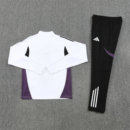 Manchester United Tracksuit-White and Black
