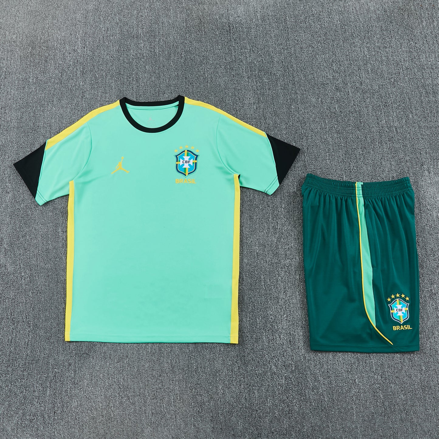 Brazil Shorts Set- Green and Dark Green