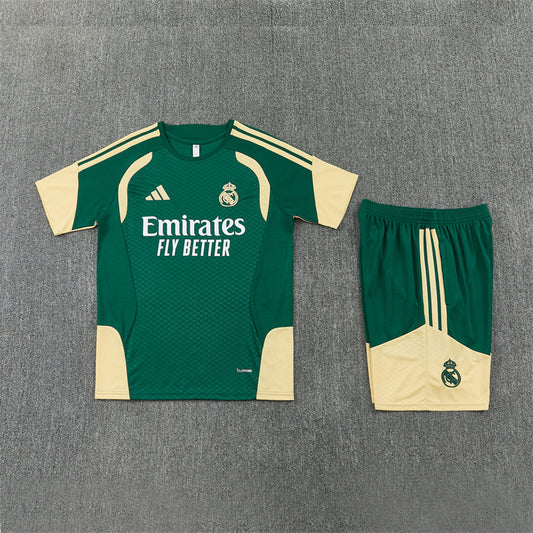 Real Madrid Shorts Set-Dark Green and Cream