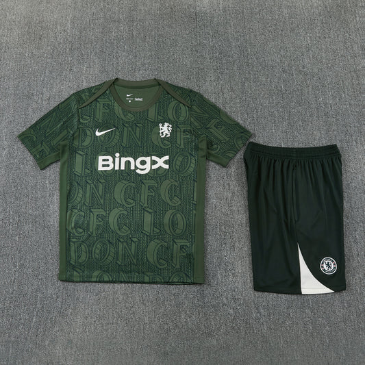 Chelsea Shorts Set-Dark Green and Black