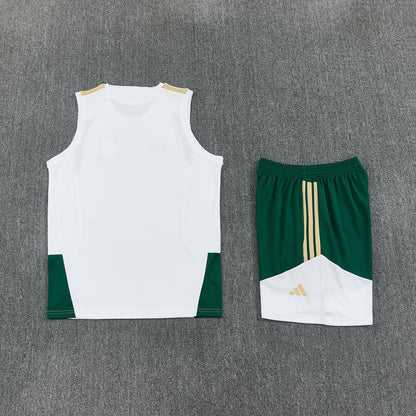 Italy Vest Set-White and Dark Green