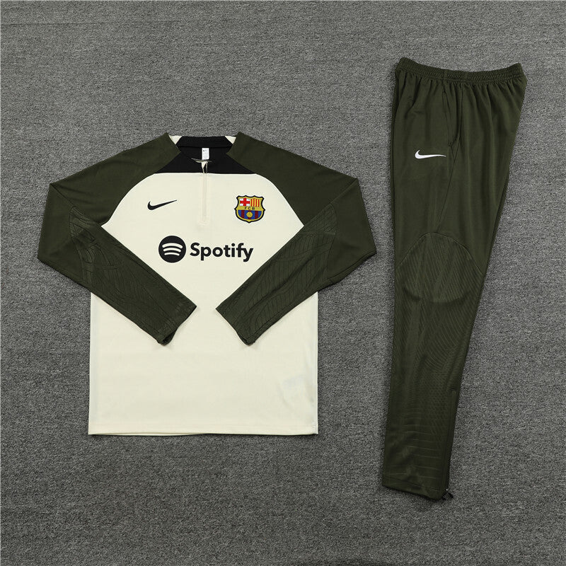 Barcelona Tracksuit-Cream and Dark Green