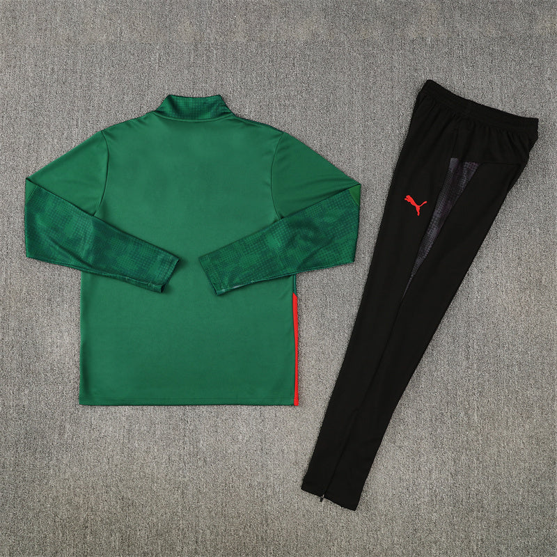 AC Milan Tracksuit-Dark Green and Black