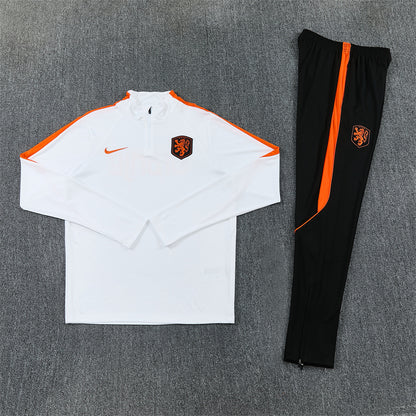 Netherlands Tracksuit-White and Black