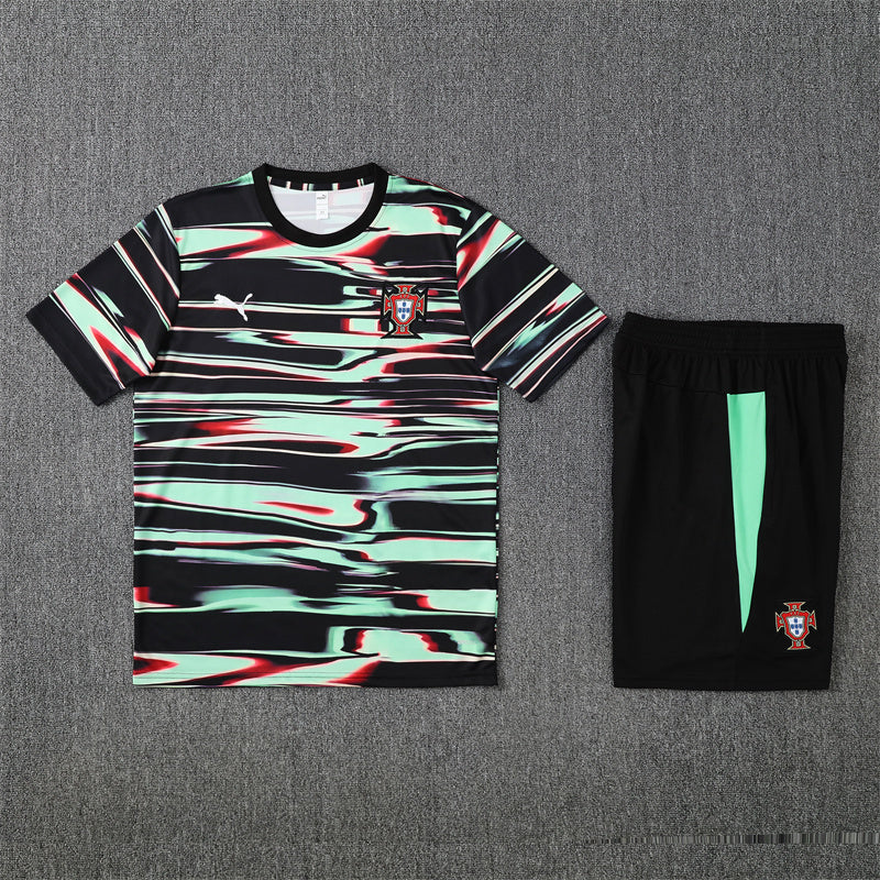 Portugal Shorts Set-Green and Black