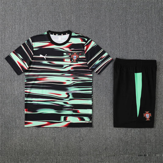 Portugal Shorts Set-Green and Black