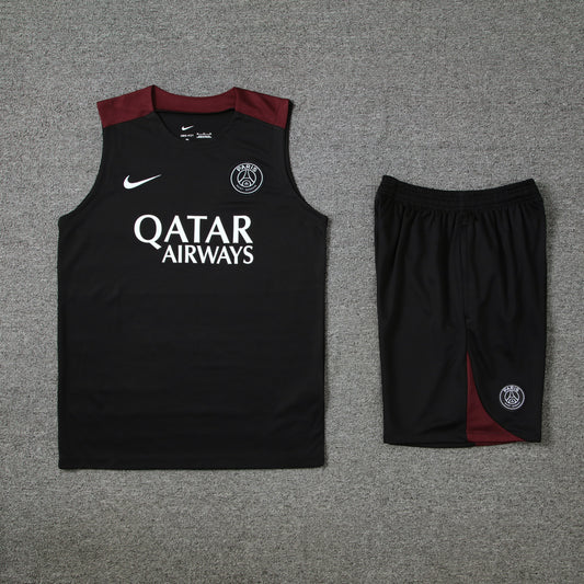 Barcelona Vest Set-Black and Brown