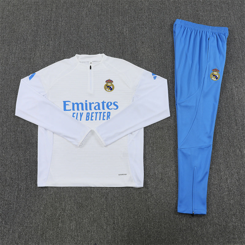 Real Madrid Tracksuit-White and Blue
