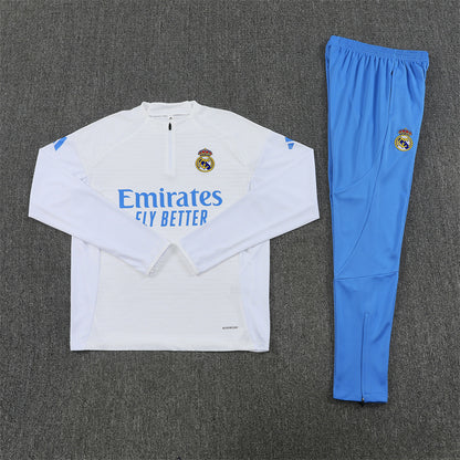 Real Madrid Tracksuit-White and Blue