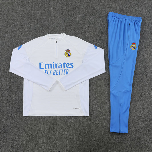 Real Madrid Tracksuit-White and Blue
