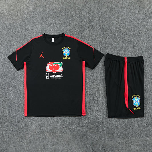 Brazil Shorts Set-Black and Red