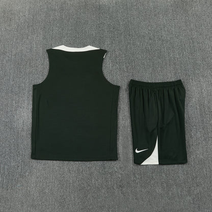 Chelsea Vest Set-Dark Green and Black