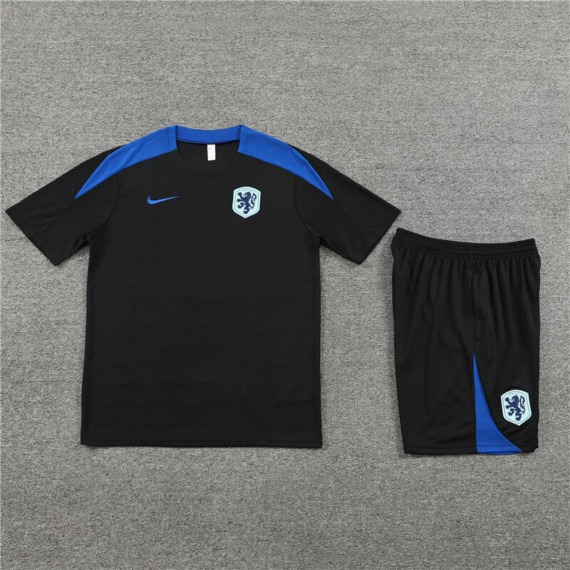 Netherlands Shorts Set-Black and Dark Blue