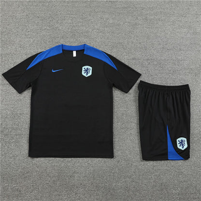 Netherlands Shorts Set-Black and Dark Blue
