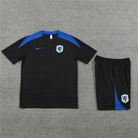 Netherlands Shorts Set-Black and Dark Blue