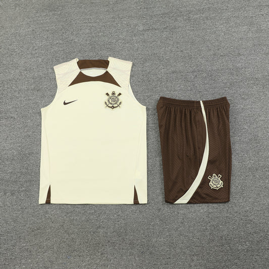 Corinthians Vest Set-Cream and Brown