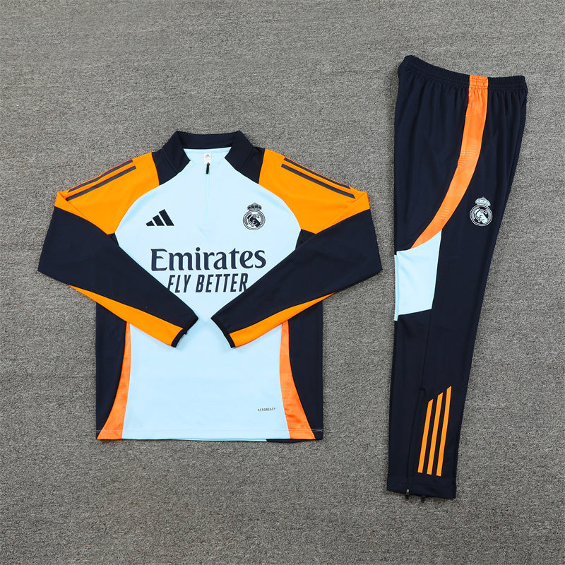 Real Madrid Tracksuit-Off White, Orange and Black