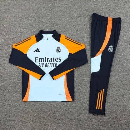 Real Madrid Tracksuit-Off White, Orange and Black