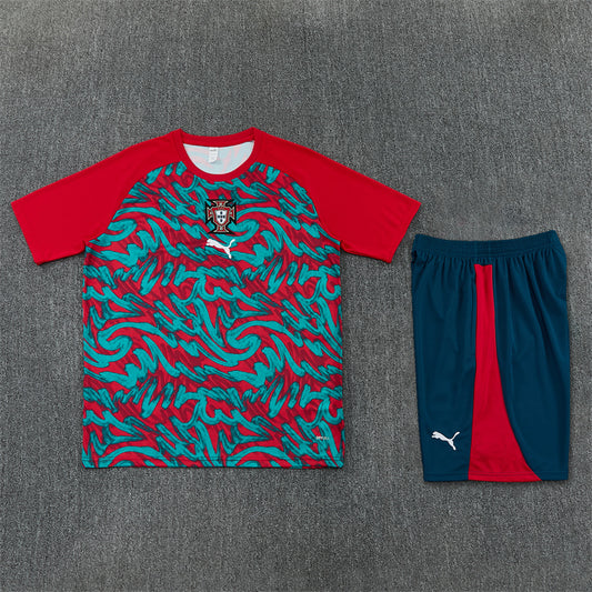 Portugal Shorts Set-Red and Blue