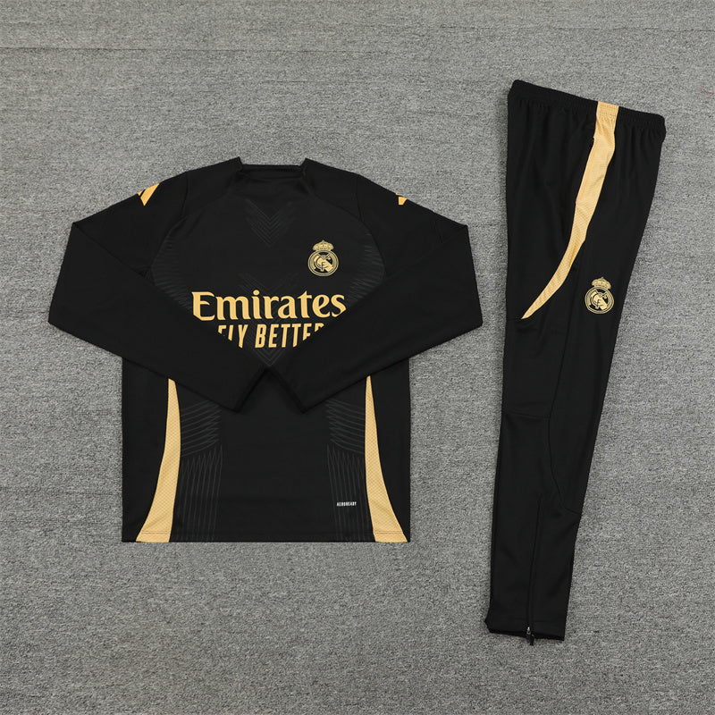 Real Madrid Tracksuit-Black and Golden