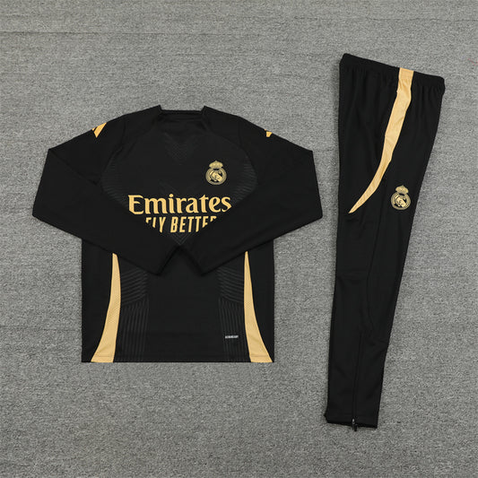 Real Madrid Tracksuit-Black and Golden