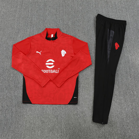 AC Milan Tracksuit-Red and Black