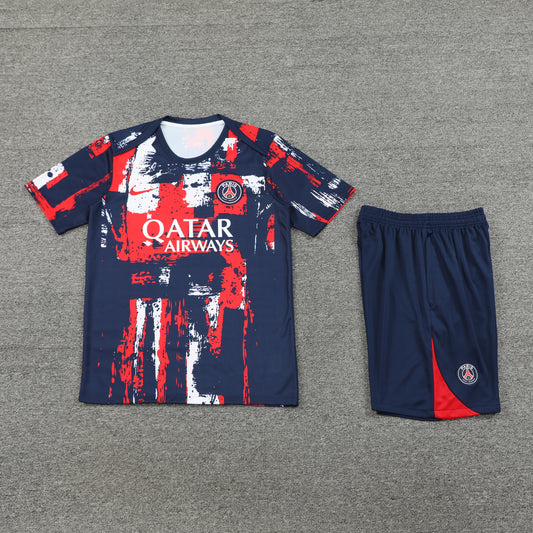 PSG Shorts Set-Red and Navy Blue