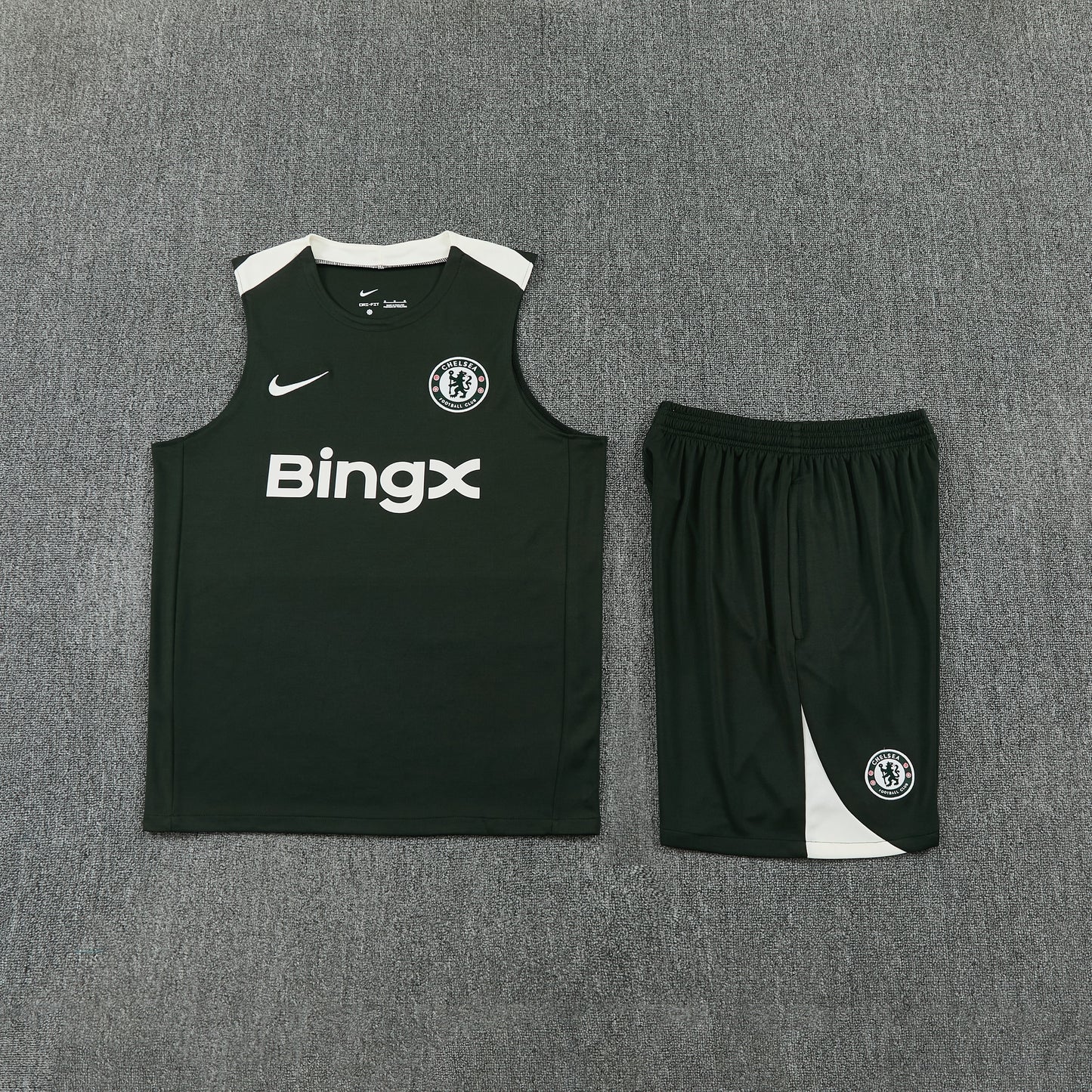 Chelsea Vest Set-Dark Green and Black