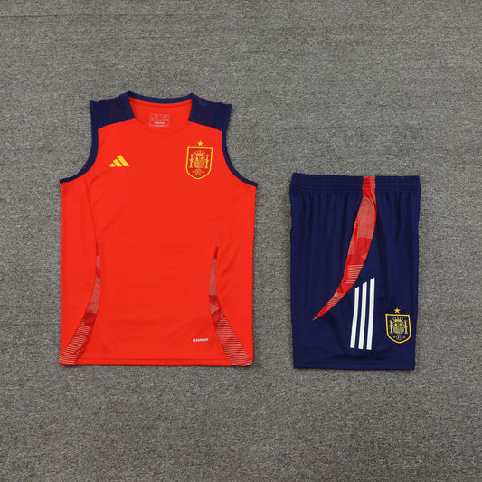 Spain Vest Set-Red and Navy Blue