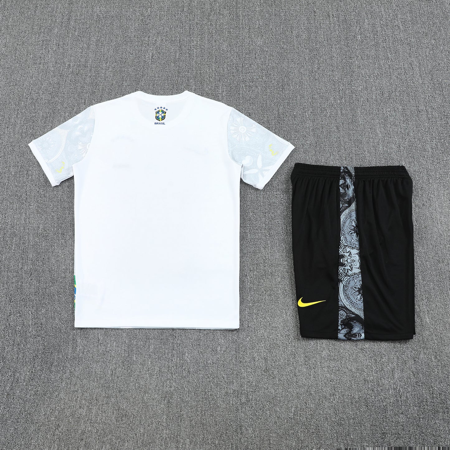 Brazil Shorts Set-White and Black