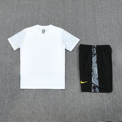 Brazil Shorts Set-White and Black