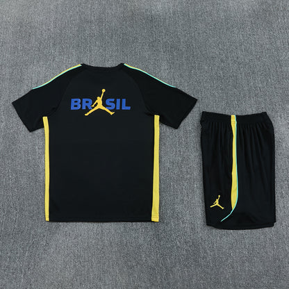 Brazil Shorts Set-Black and Yellow