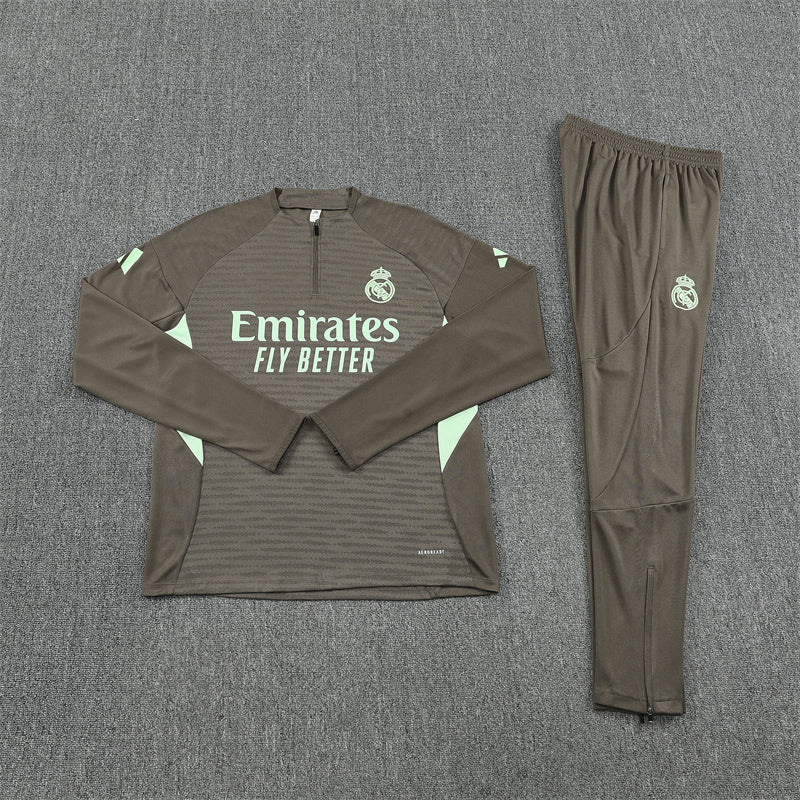 Real Madrid Tracksuit-Olive Green