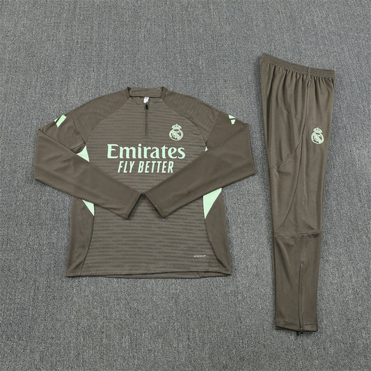 Real Madrid Tracksuit-Olive Green