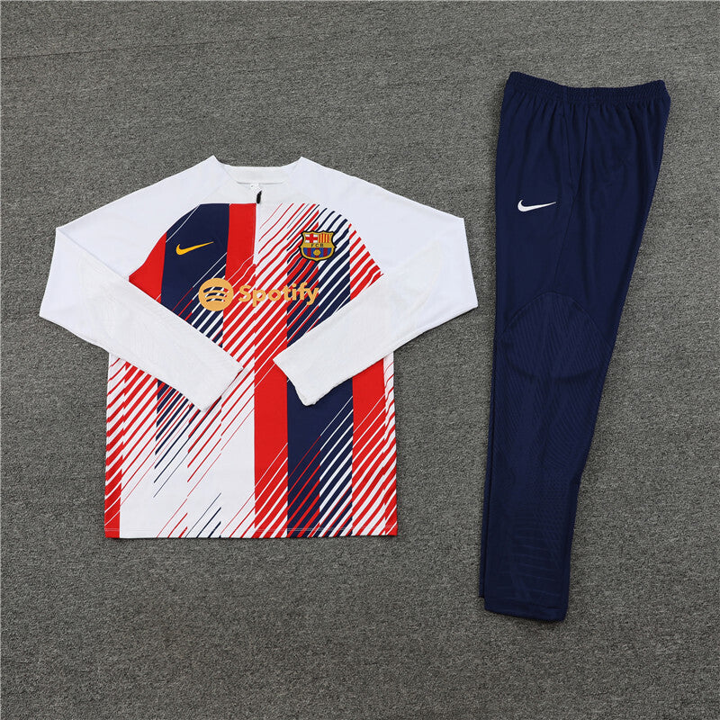 Barcelona Tracksuit-Red, White and Navy Blue