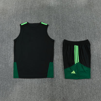 Mexico Vest Set-Black and Dark Green