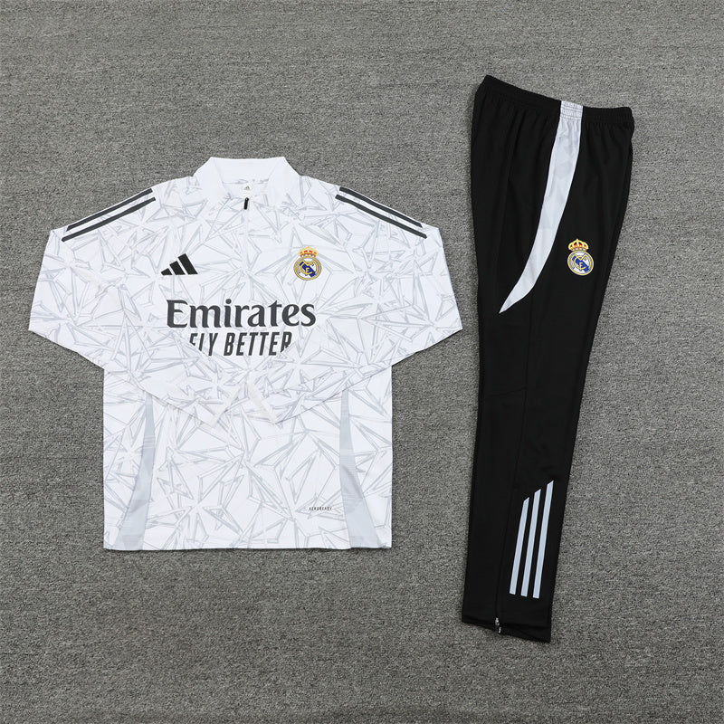Real Madrid Tracksuit-White and Black