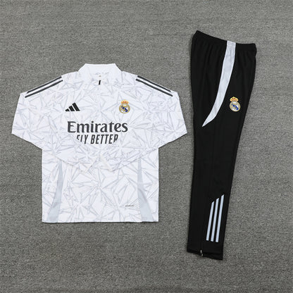 Real Madrid Tracksuit-White and Black