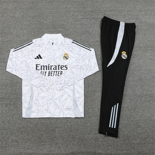Real Madrid Tracksuit-White and Black